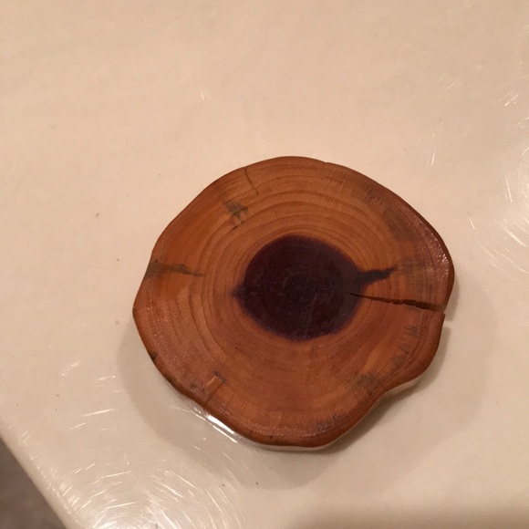 Set of Four Handmade Red Cedar Wood Coasters - Picture 3 of 6